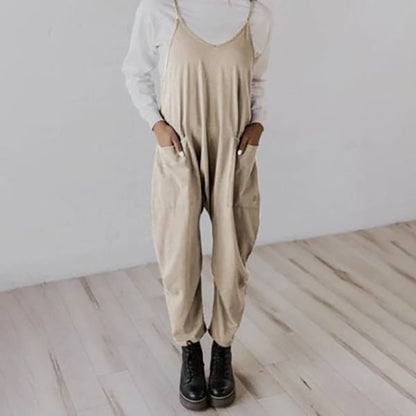 lusailstore - Wide Leg Jumpsuit with Pockets