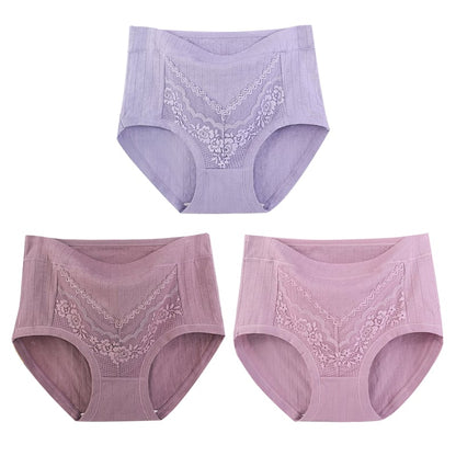 Buy 2 Get 1 Free (3 pcs)🎁Plus Size Lace Cotton Panties