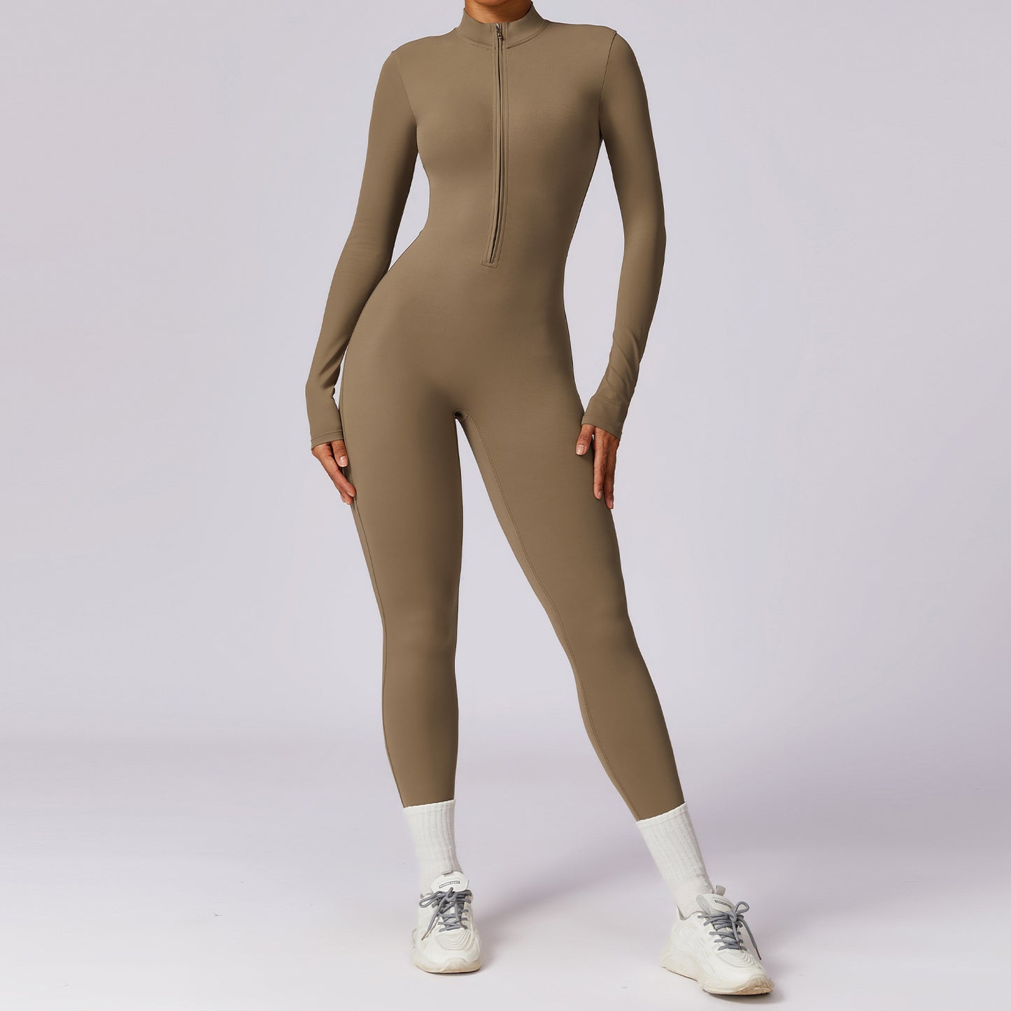 lusailstore - zippered nude bodysuit