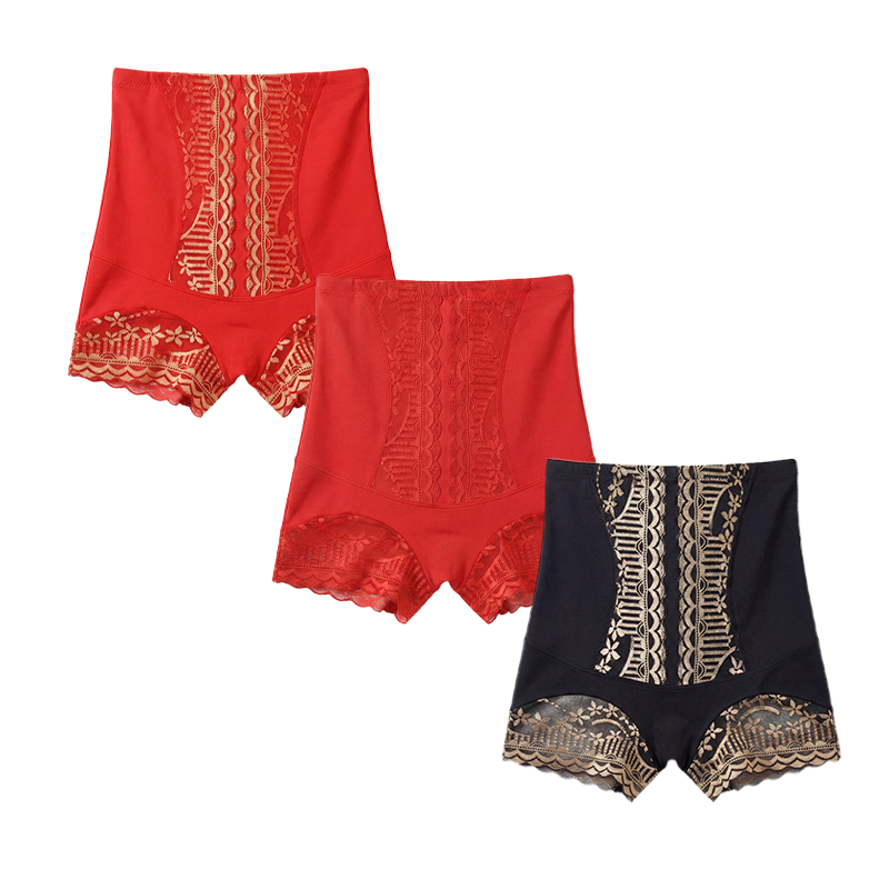 lusailstore - Women's Lace High-Waisted Slimming Panties