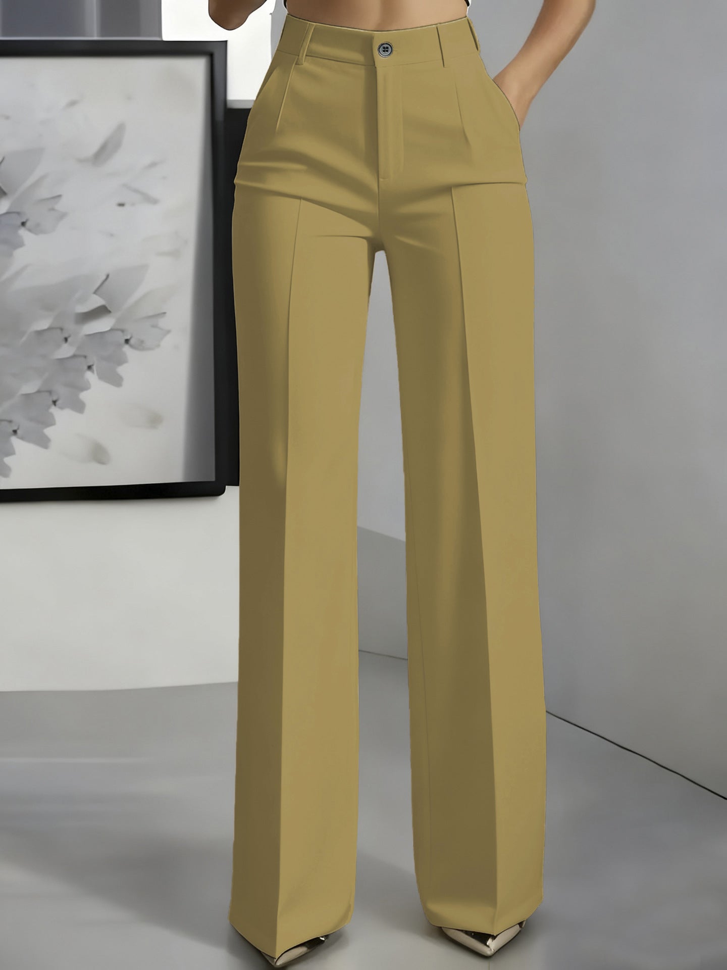lusailstore -Women's High Waisted Slim Formal Pants