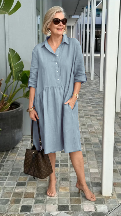 lusailstore - New Women's Cotton linen casual dress