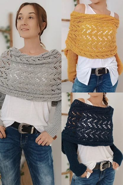 lusailstore - Knitted Wrap Shrugs For Women