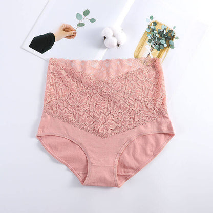 lusailstore- Ladies high waist cotton lace panties