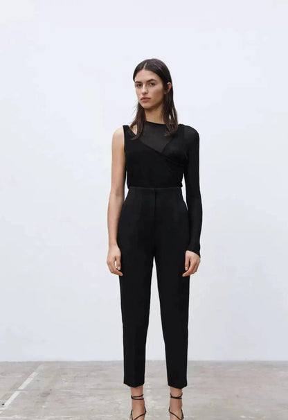 lusailstore - Tailored Pleat High Waist Pants