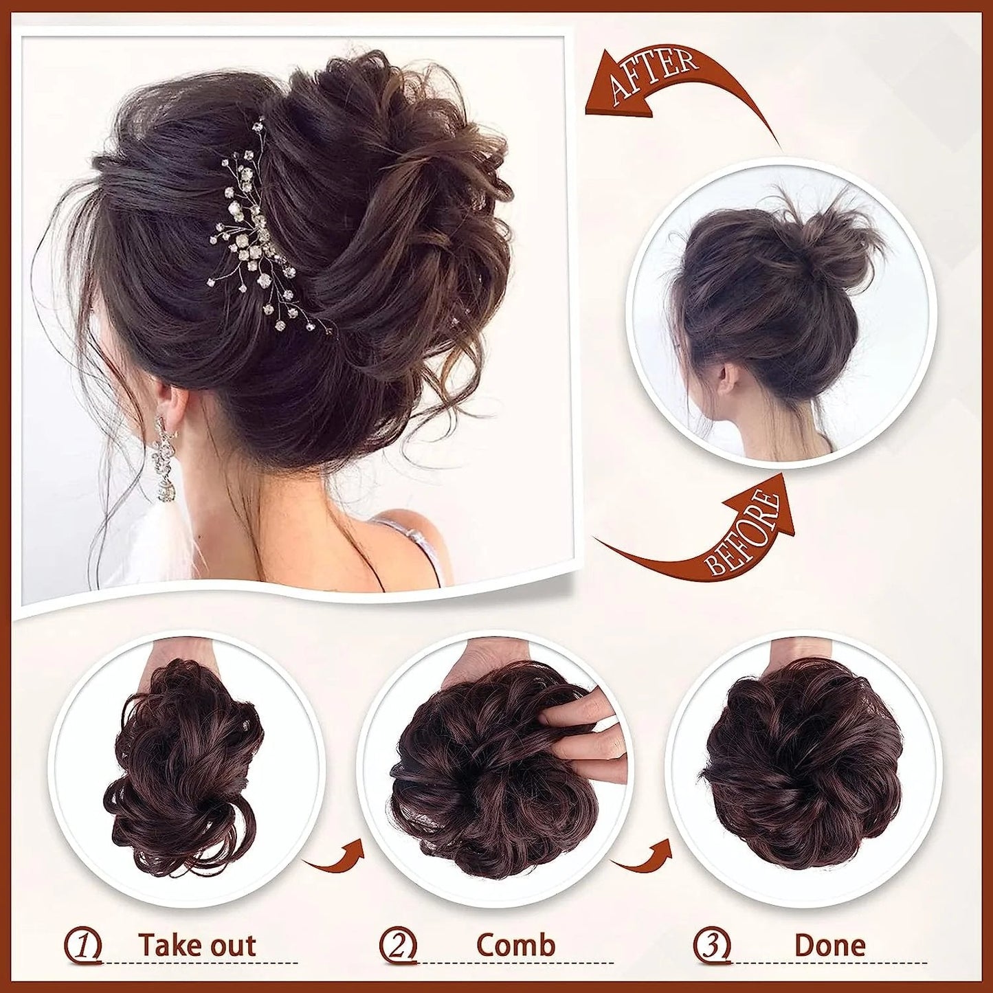 lusailstore-Claw Clip Messy Bun Hair Piece