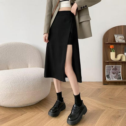 lusailstore-Irregular Slit A-shape Skirt