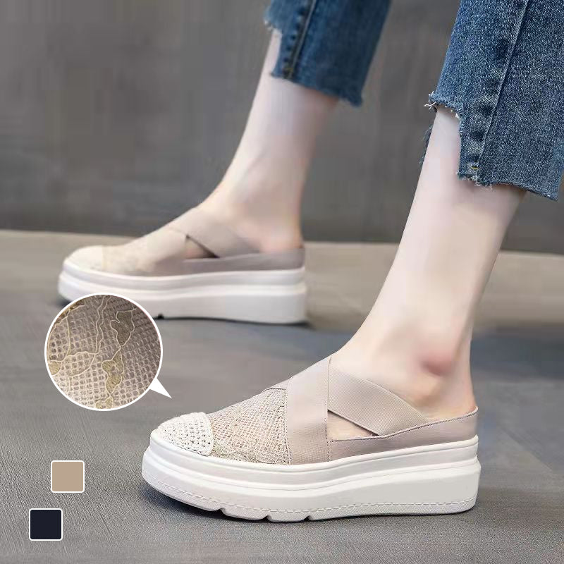 lusailstore- Women's Lace Mesh Sandals