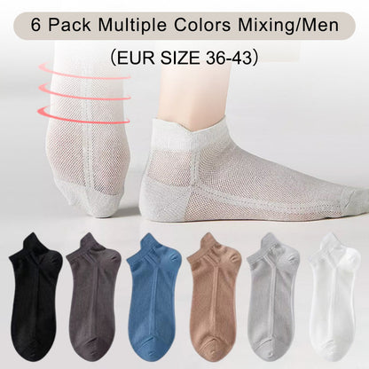 lusailstore-6 Pack Unisex Ultra Thin Mesh Breathable Low Cut Running Ankle Socks