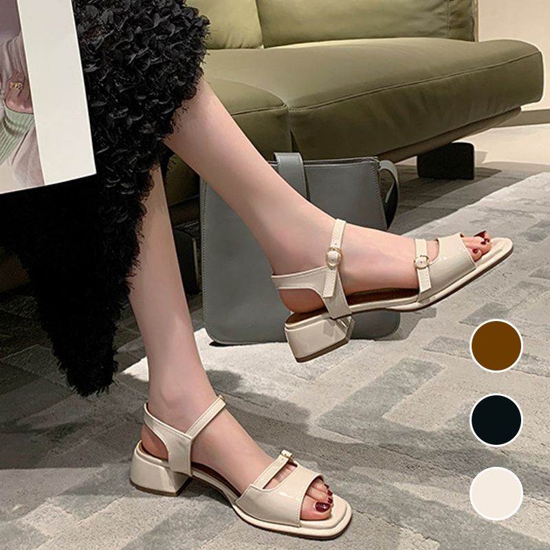 lusailstore-Elegant Hollow-out Mid-heel Women's Sandals