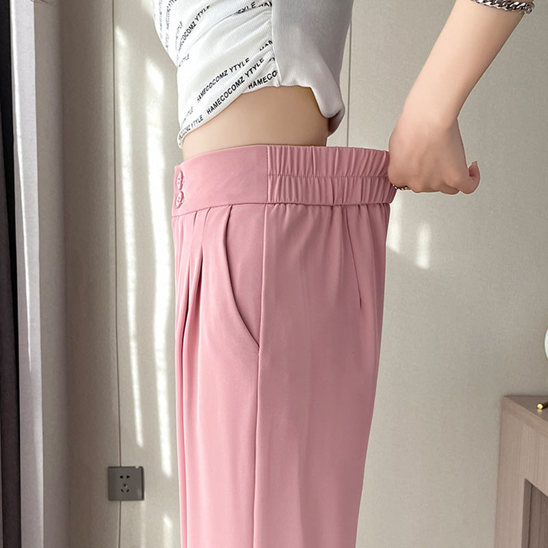 lusailstore-Women's Relaxed Drape Wide Leg Pants