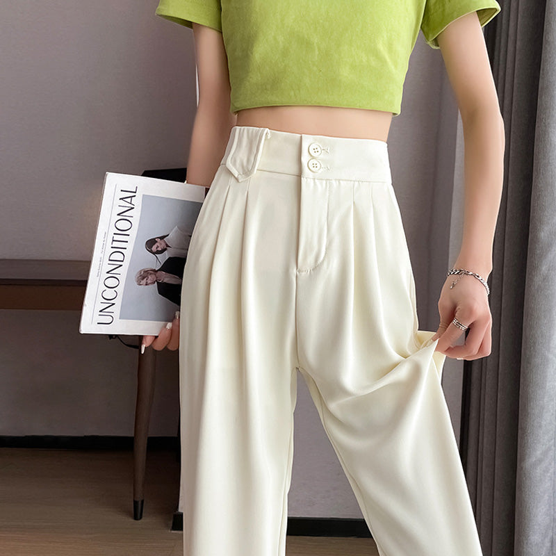 lusailstore-Women's Relaxed Drape Wide Leg Pants