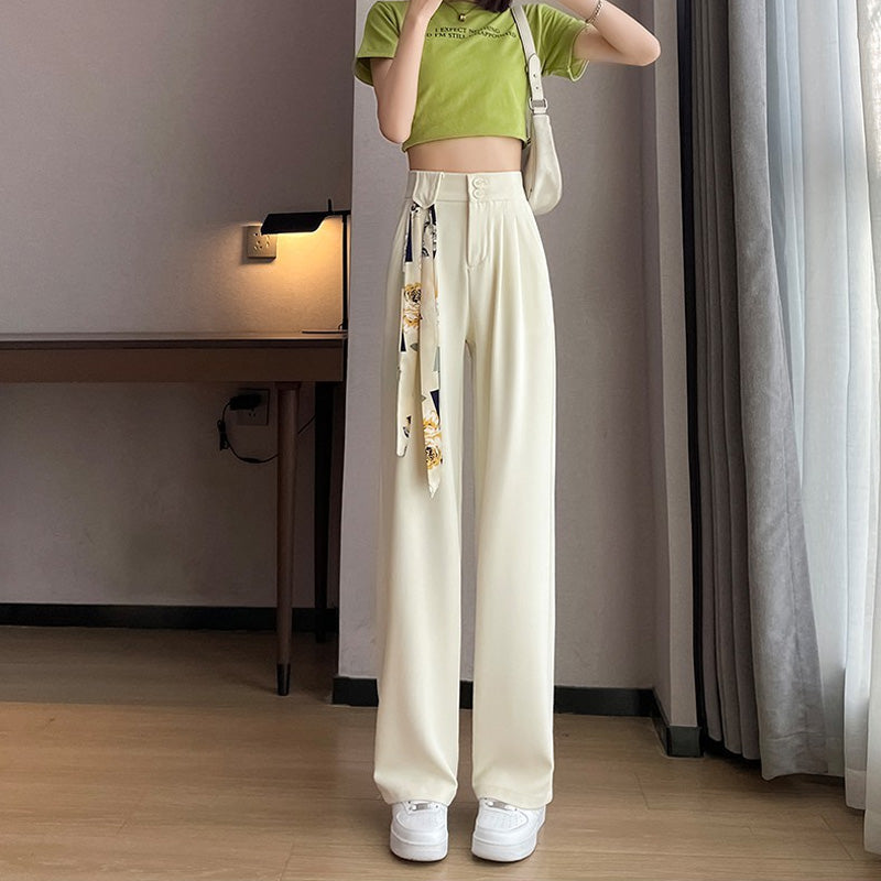 lusailstore-Women's Relaxed Drape Wide Leg Pants