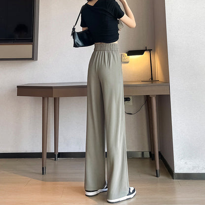 lusailstore-Women's Relaxed Drape Wide Leg Pants