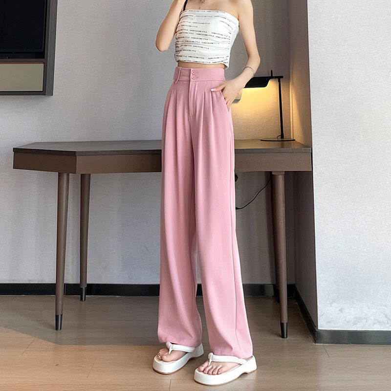 lusailstore-Women's Relaxed Drape Wide Leg Pants