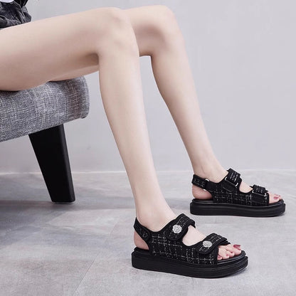 lusailstore - Elegant Camellia Sandals for Women