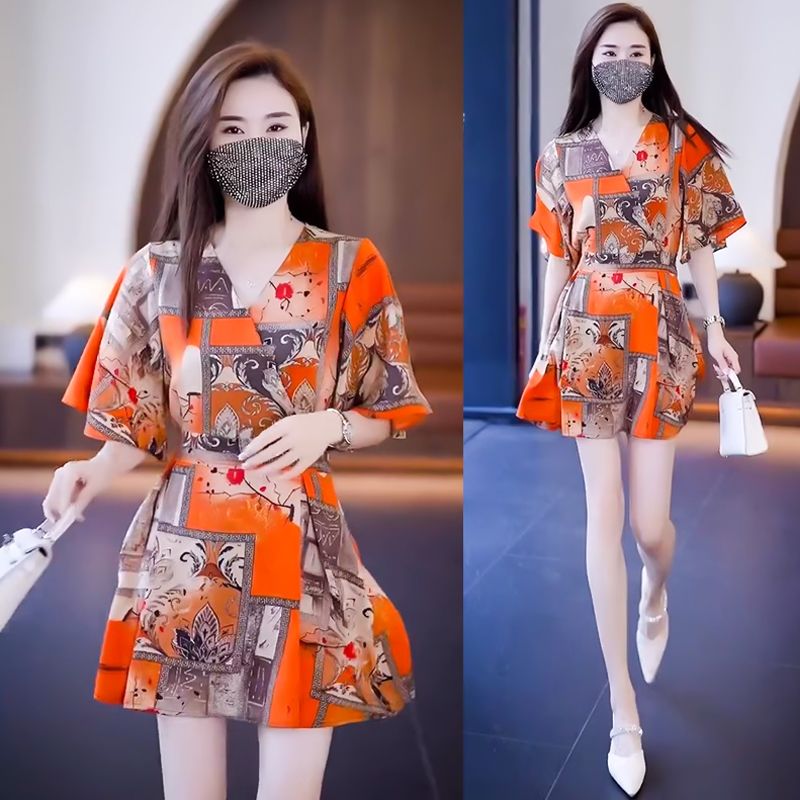 lusailstore -Ladies Stylish Printed Dress 2-piece Set