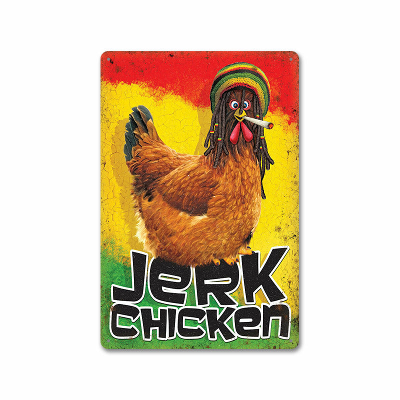 lusailstore - Chicken and fresh eggs metal sign