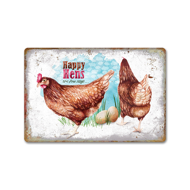 lusailstore - Chicken and fresh eggs metal sign