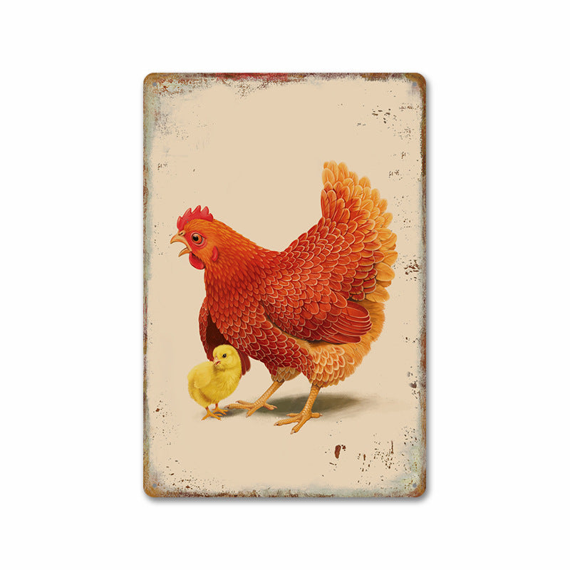 lusailstore - Chicken and fresh eggs metal sign