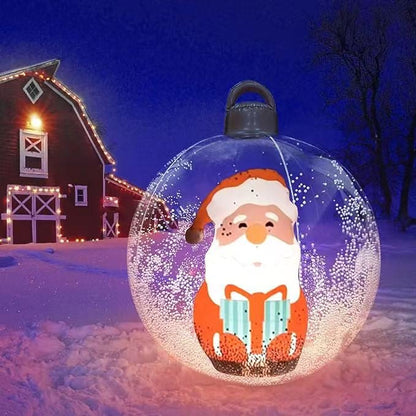 lusailstore - PVC Transparent Inflatable Santa Claus Balloon with Light