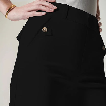 lusailstore - Stretch Twill Cropped Wide Leg Pants