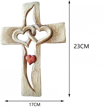 lusailstore - Bgcopper Intertwined Hearts Wooden Cross