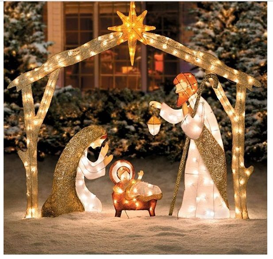 lusailstore - acrylic light up nativity scene