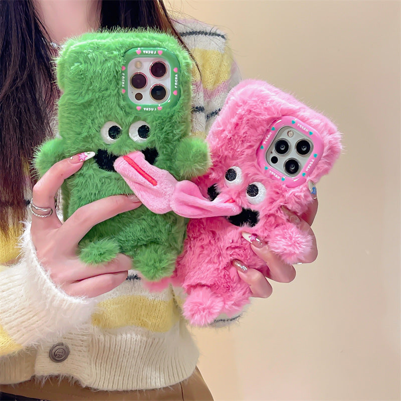 lusailstore - Funny tongue sticking out plush phone case