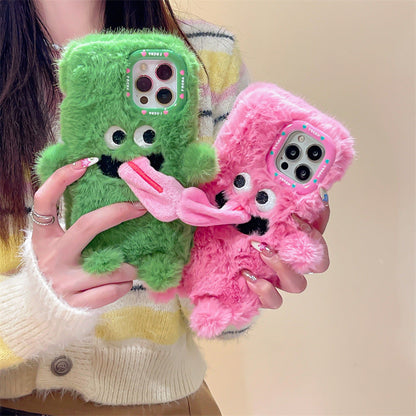 lusailstore - Funny tongue sticking out plush phone case