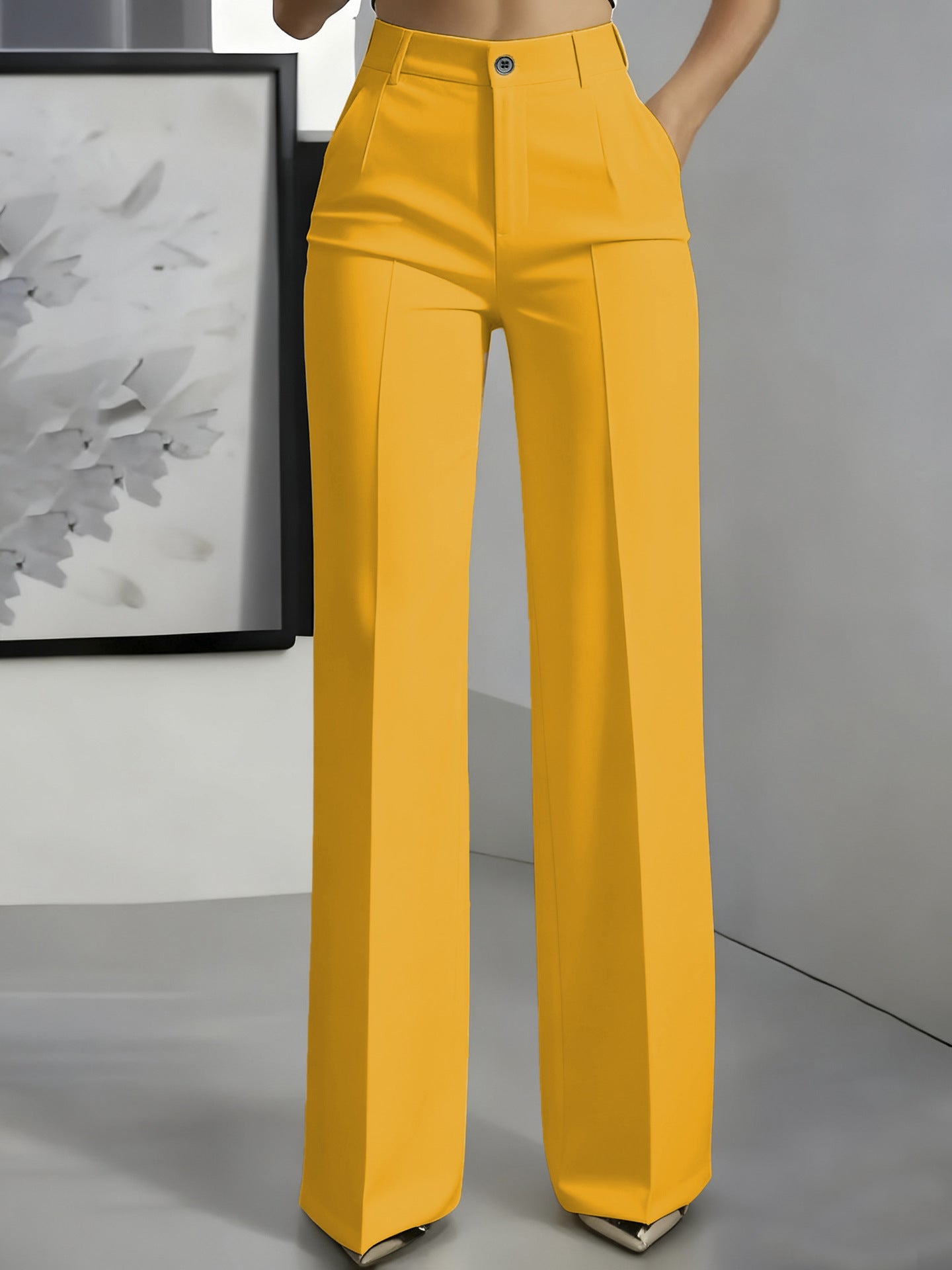 lusailstore -Women's High Waisted Slim Formal Pants