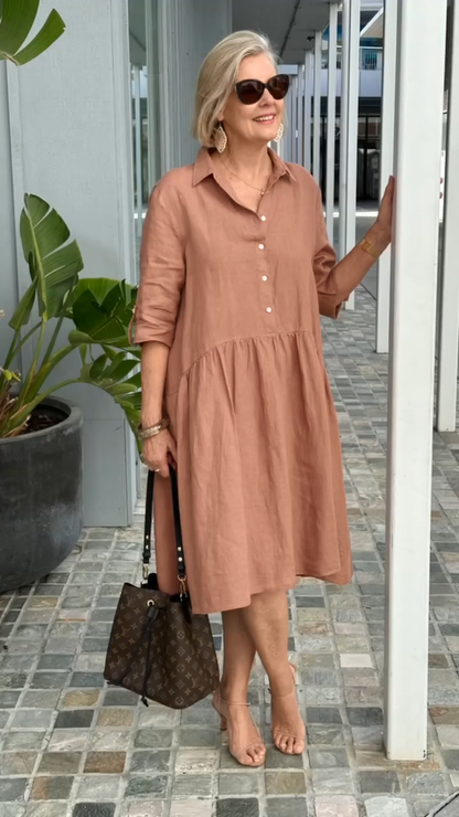 lusailstore - New Women's Cotton linen casual dress