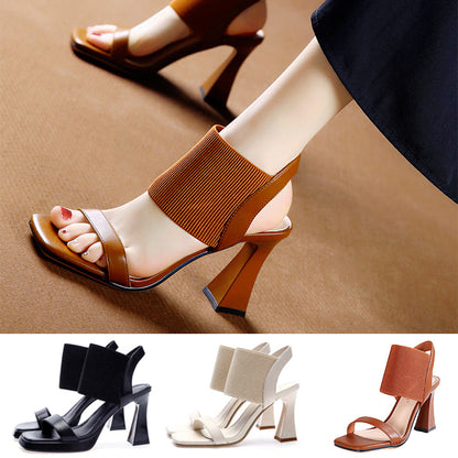 lusailstore-Square Toe High Heeled Sandal