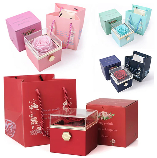 lusailstore - Creative rotating rose jewelry box