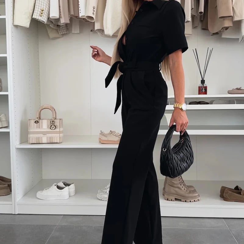 lusailstore - Women's Solid Color Button-Down High-Rise Slim Jeans