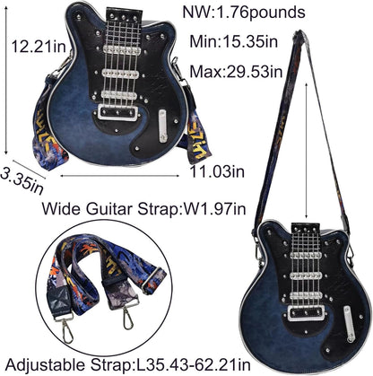 lusailstore - Guitar Shaped Crossbody Shoulder Bag