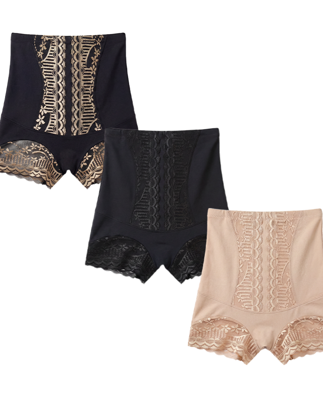 lusailstore - Women's Lace High-Waisted Slimming Panties