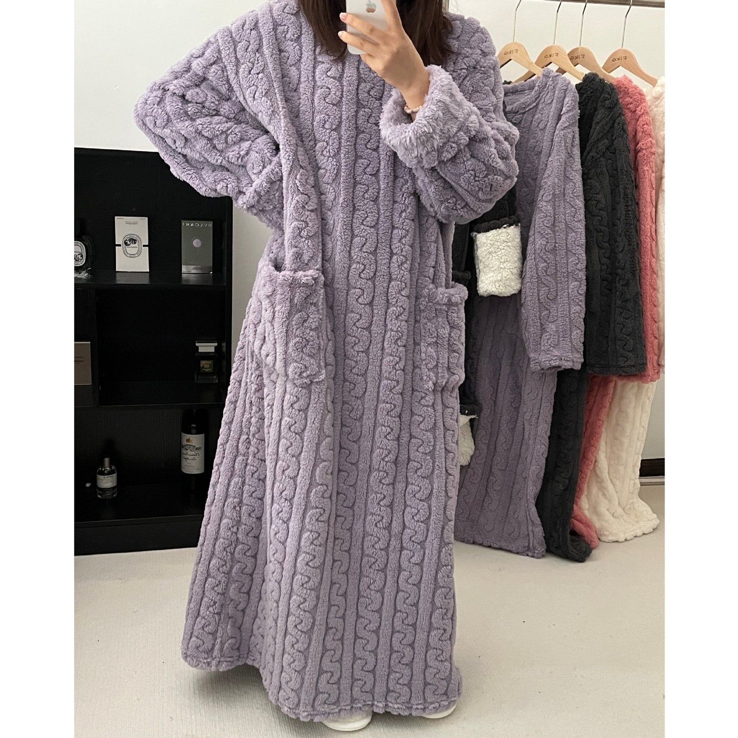 lusailstore - Women's Coral Fleece Nightgown