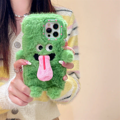 lusailstore - Funny tongue sticking out plush phone case