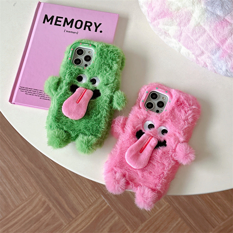 lusailstore - Funny tongue sticking out plush phone case