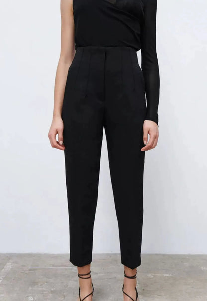 lusailstore - Tailored Pleat High Waist Pants