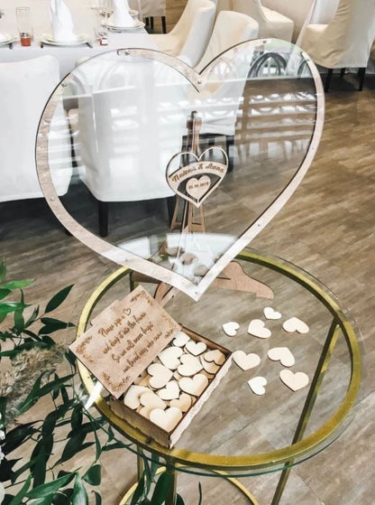 lusailstore - wooden heart guest book