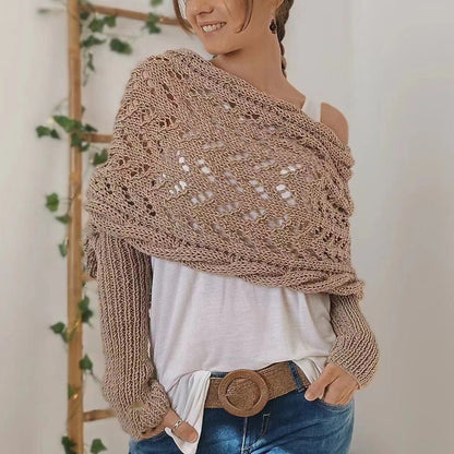 lusailstore - Knitted Wrap Shrugs For Women