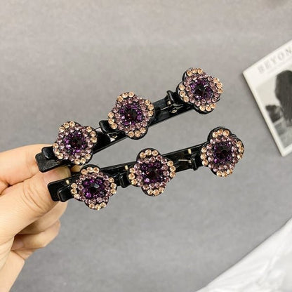 lusailstore- Shiny Crystal Braided Hair Clip