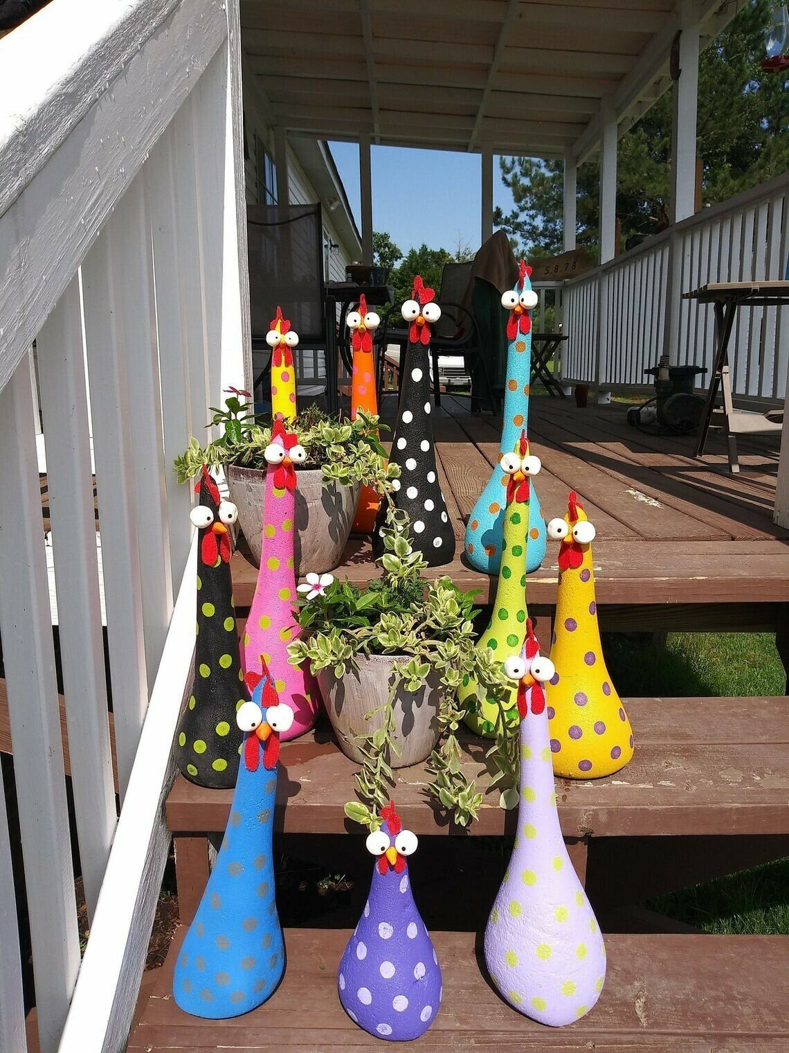 lusailstore - long neck big eye chicken ornaments decor