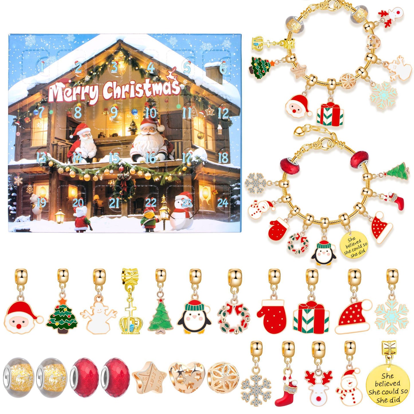 lusailstore - diy christmas advent calendar bracelets set