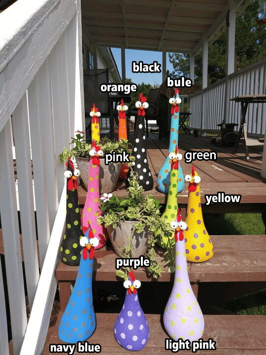 lusailstore - long neck big eye chicken ornaments decor