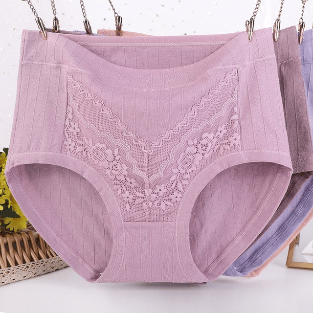 Buy 2 Get 1 Free (3 pcs)🎁Plus Size Lace Cotton Panties