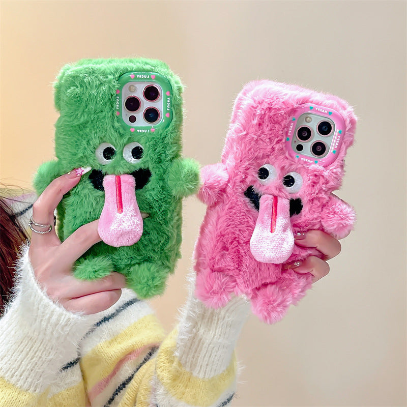 lusailstore - Funny tongue sticking out plush phone case