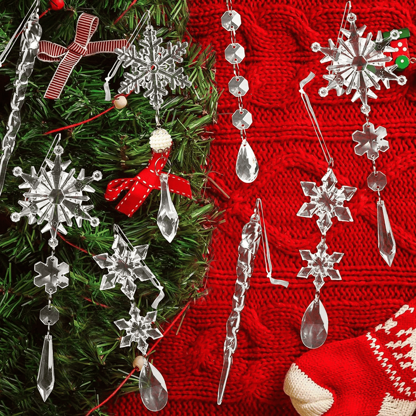 lusailstore - Crystal Christmas snowflake ornaments